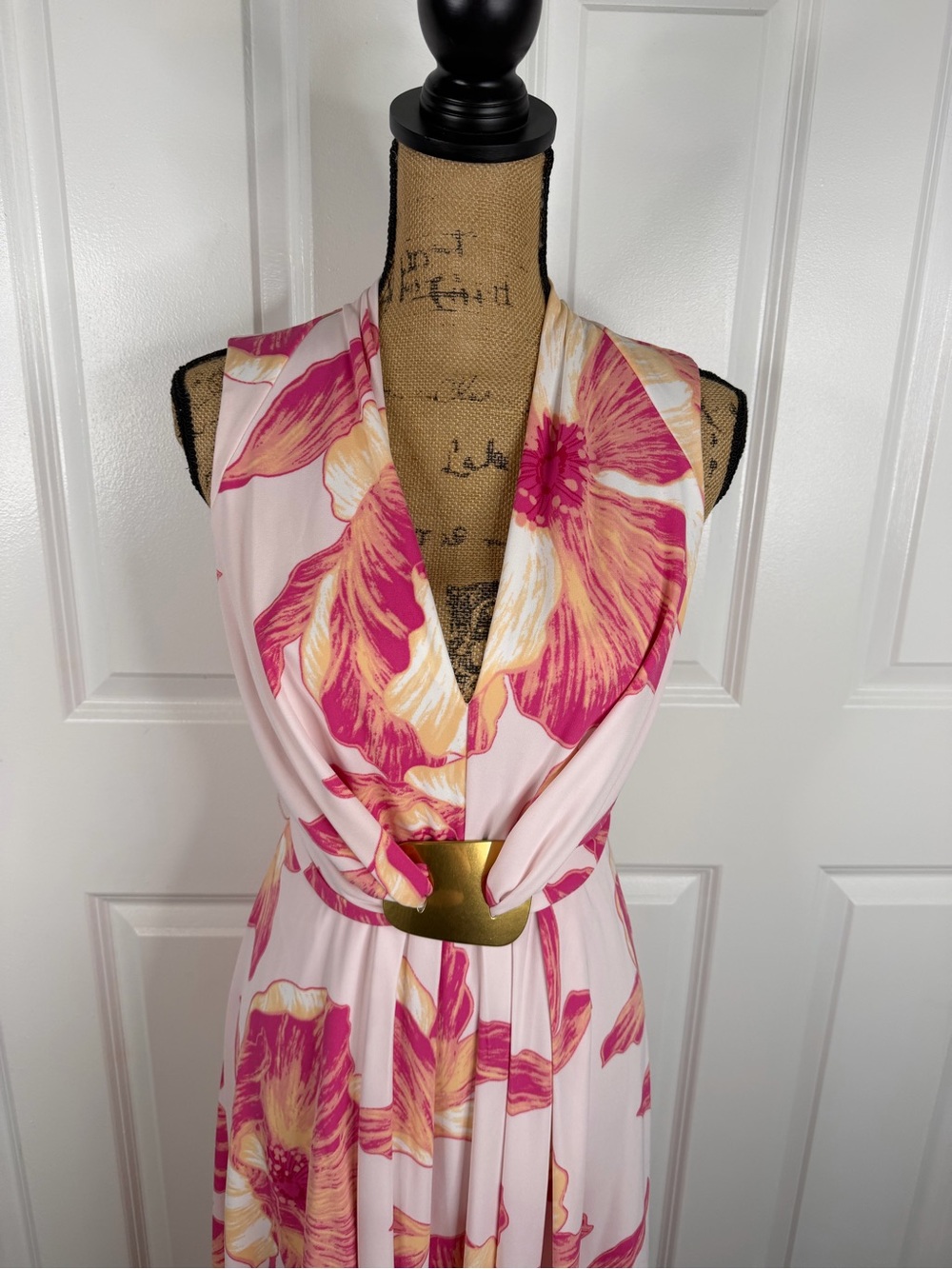 Donna Karan New York Floral Halter Maxi Dress NWT Size 4 - Picture 4 of 10